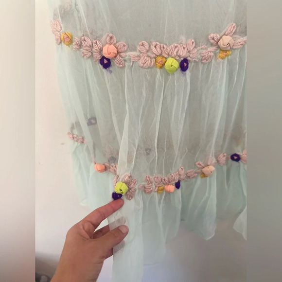 KIMCHI BLUE Boho Hippy Y2k see through  Dress Swimsuit Cover-Up  Size Small 1533 - Picture 8 of 11